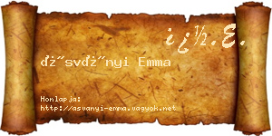Ásványi Emma névjegykártya