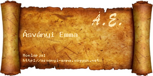 Ásványi Emma névjegykártya